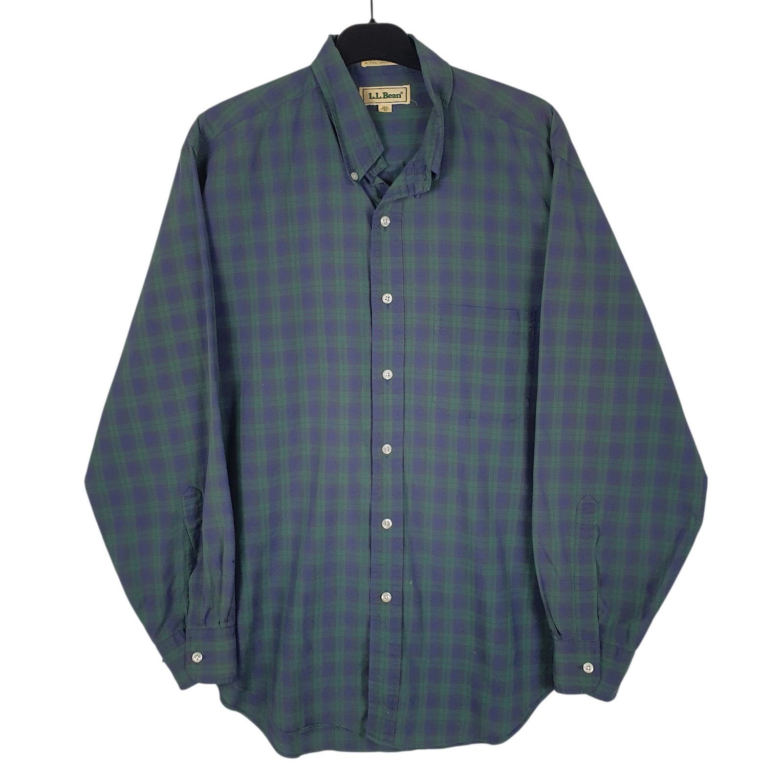Mens Green L.L.Bean Vintage 90s Long Sleeve Shirt