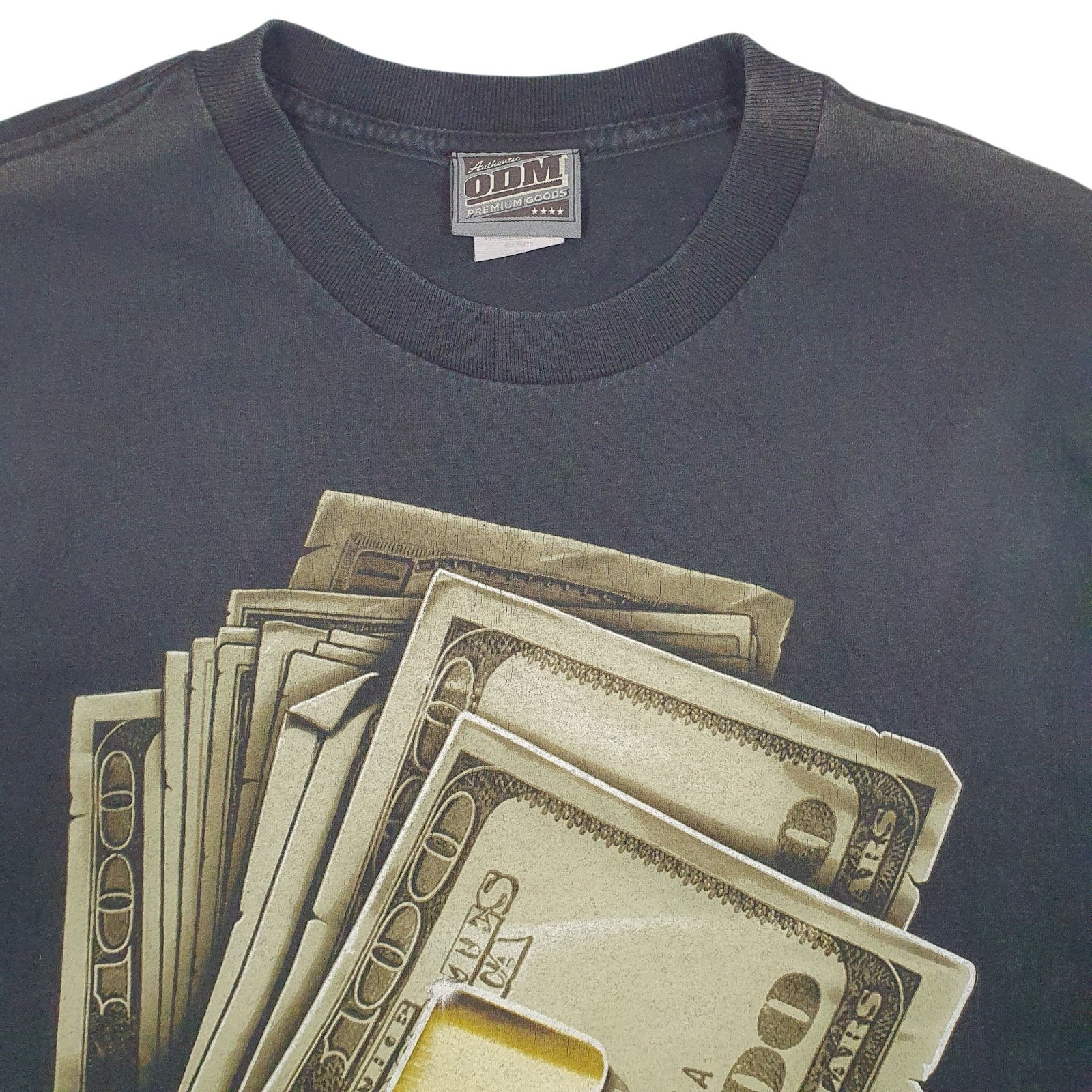 Mens Black ODM  Crewneck T Shirt