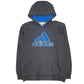 Mens Grey Adidas Spellout Hoodie Jumper
