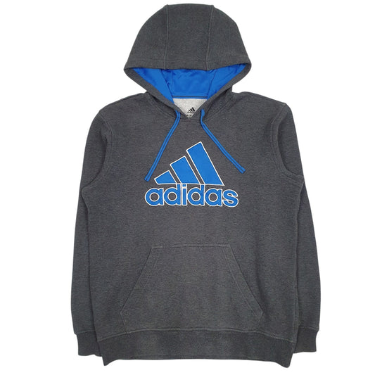 Mens Grey Adidas Spellout Hoodie Jumper