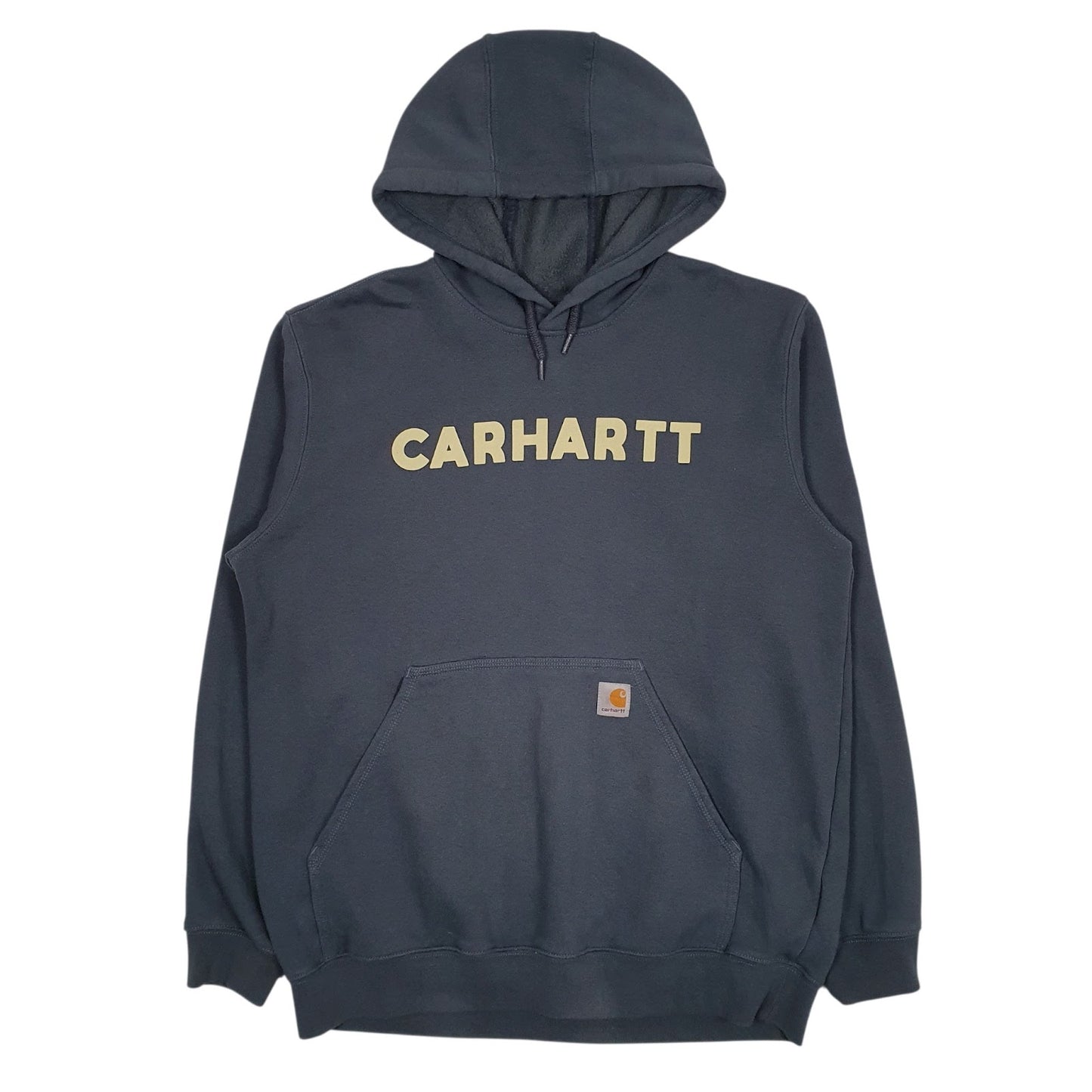 Mens Blue Carhartt Spellout Hoodie Jumper