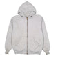 Mens Grey Carhartt Hoodie Vintage 00s Full Zip Jumper