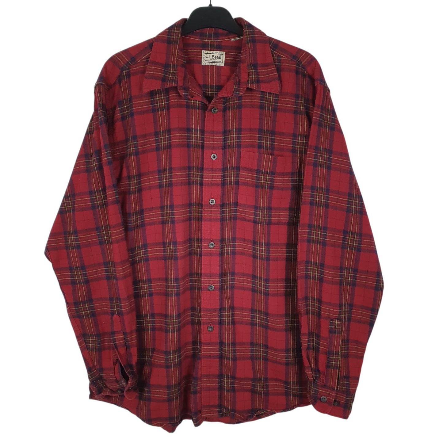 Mens Red L.L.Bean Flannel Long Sleeve Shirt