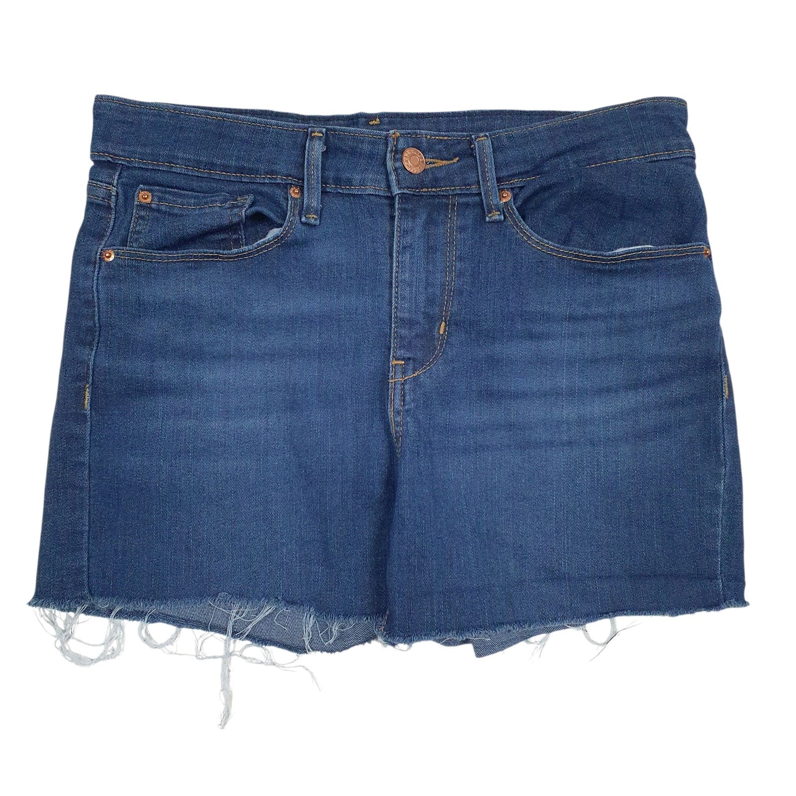 Womens Blue Levis Signature Bermuda Denim Shorts