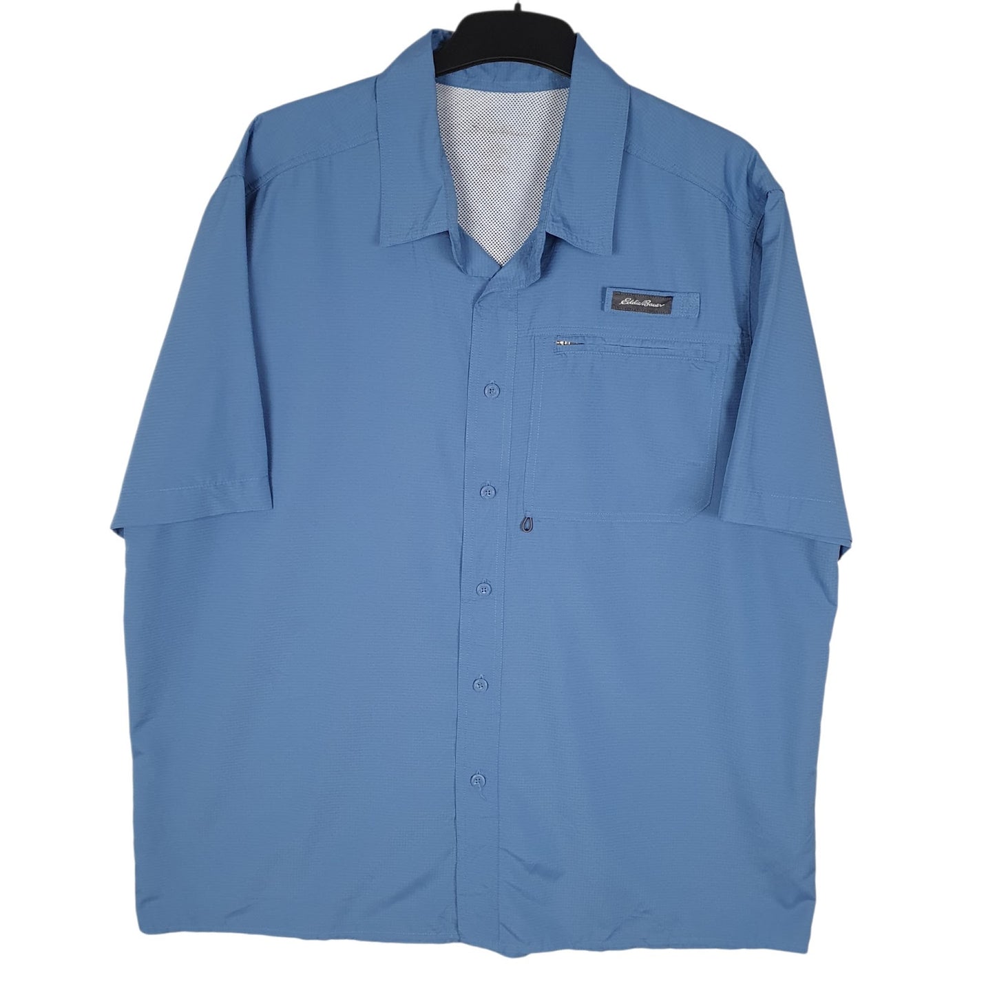 Mens Blue Eddie Bauer Hiking Short Sleeve Shirt