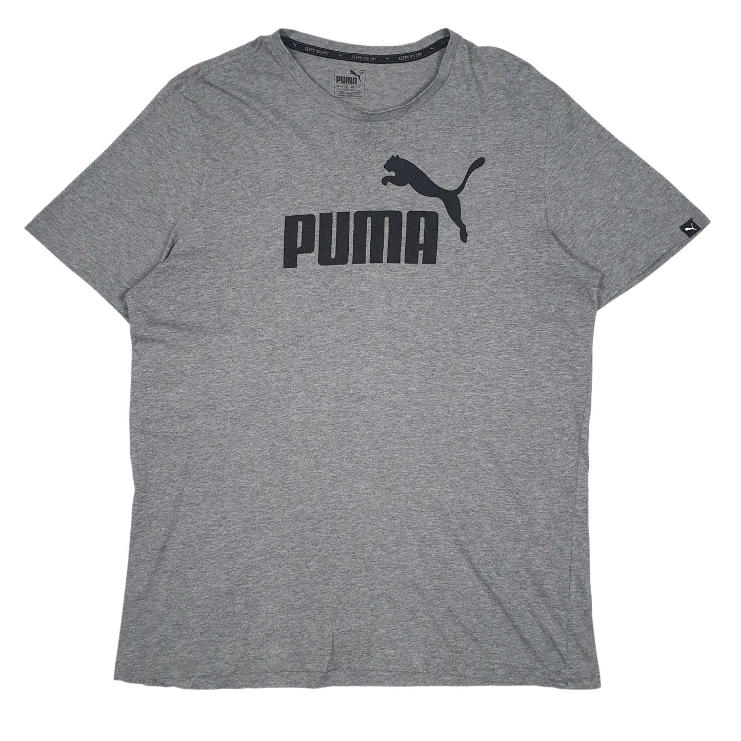 Mens Grey Puma Spellout Short Sleeve T Shirt