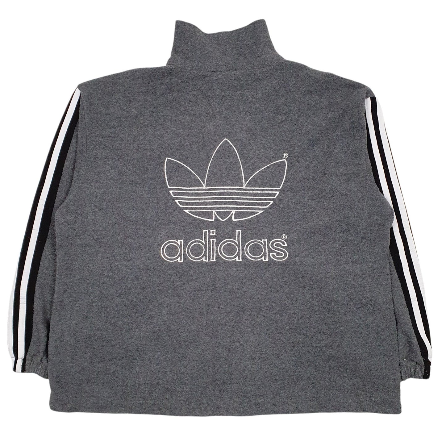 Womens Grey Adidas  Full Zip Jumper