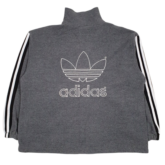 Womens Grey Adidas  Full Zip Jumper