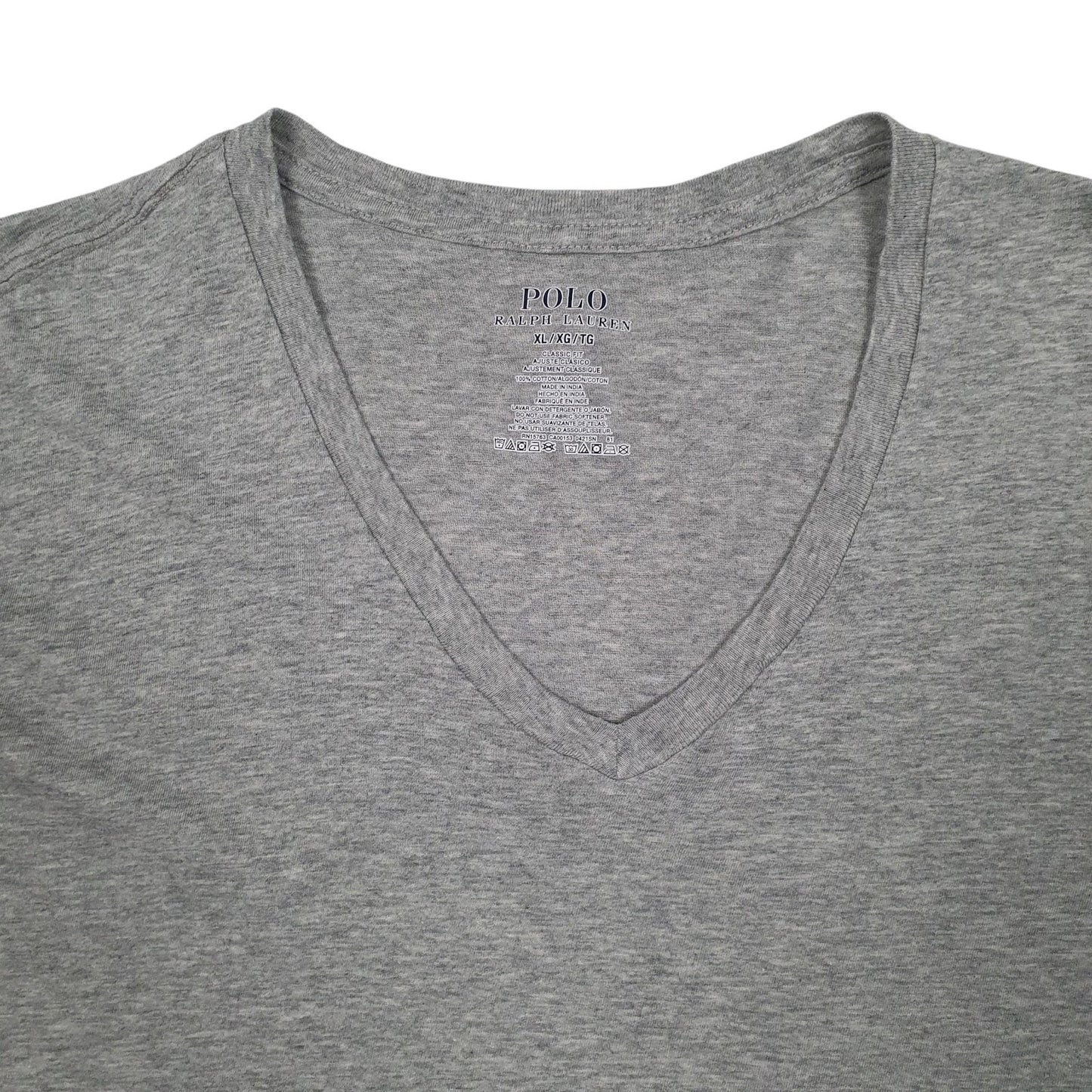 Mens Grey Polo Ralph Lauren V Neck  T Shirt