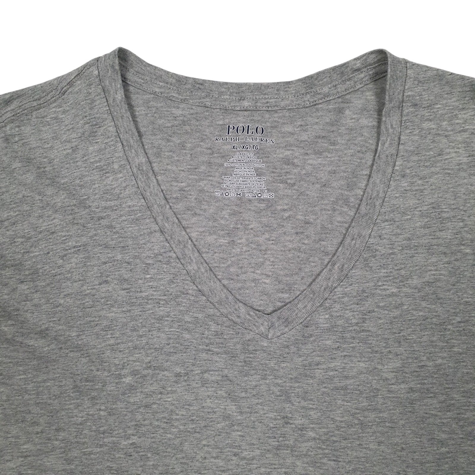 Mens Grey Polo Ralph Lauren V Neck  T Shirt