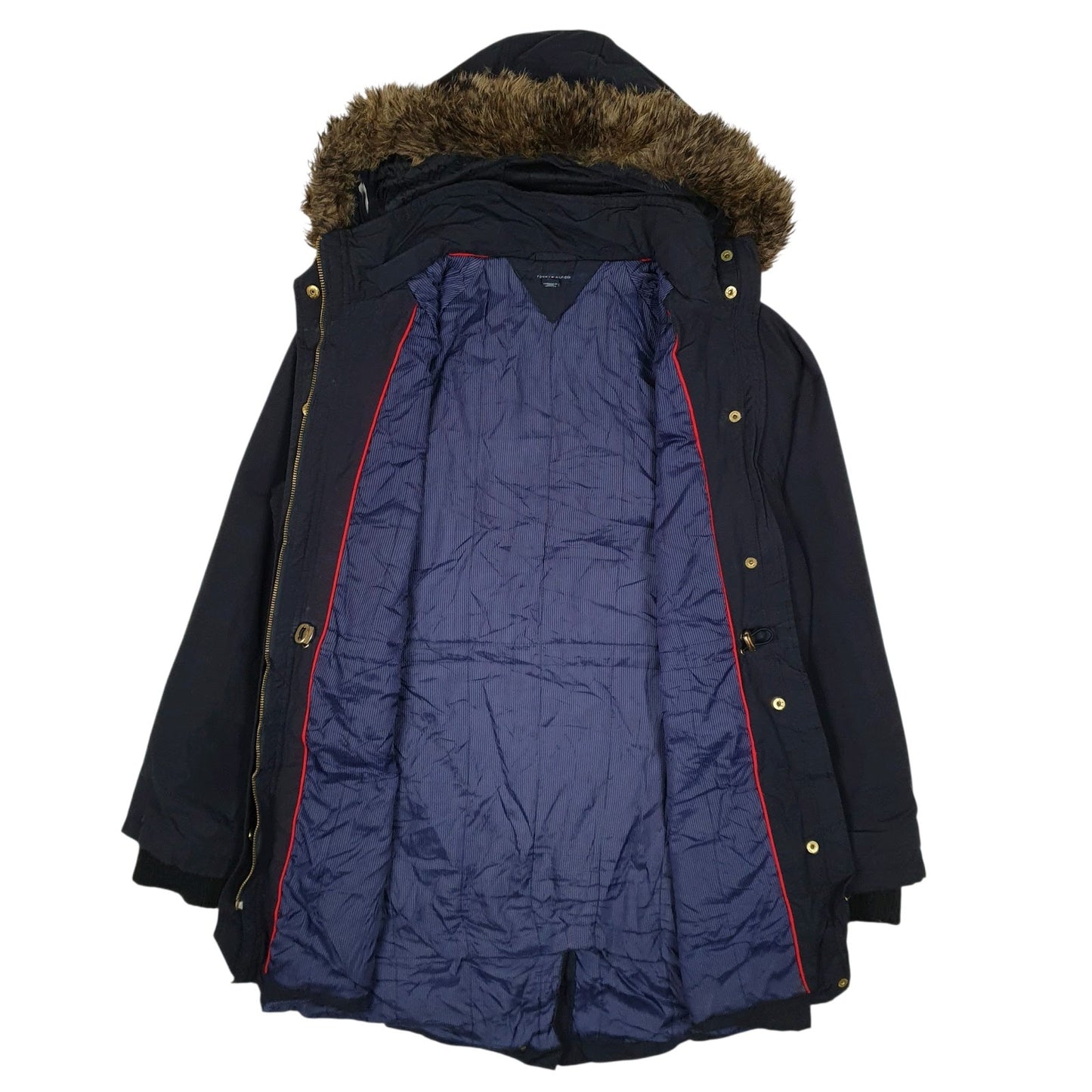 Womens Navy Tommy Hilfiger Fishtail  Coat