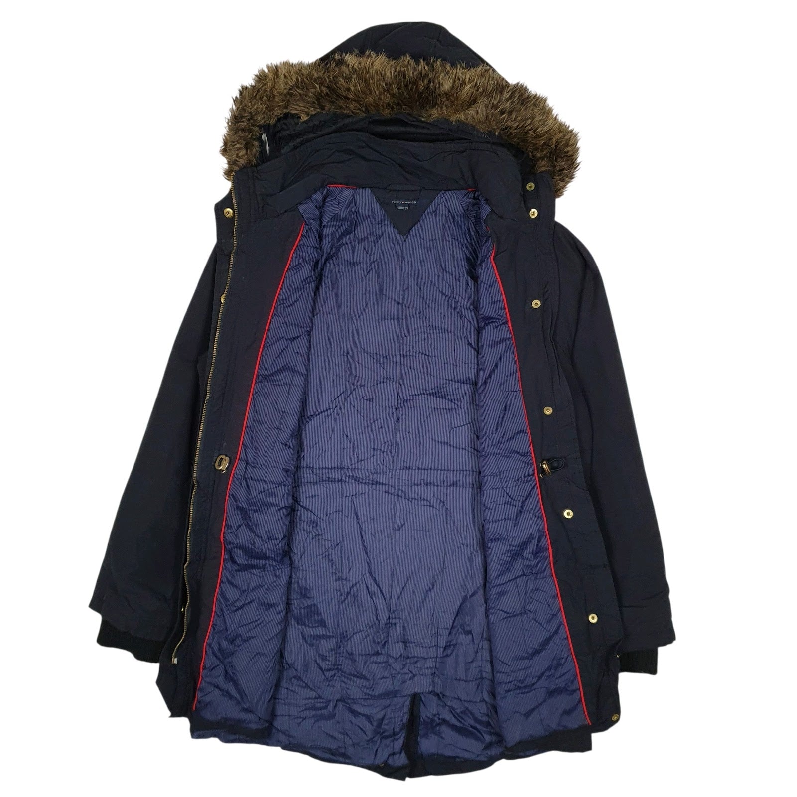 Womens Navy Tommy Hilfiger Fishtail  Coat