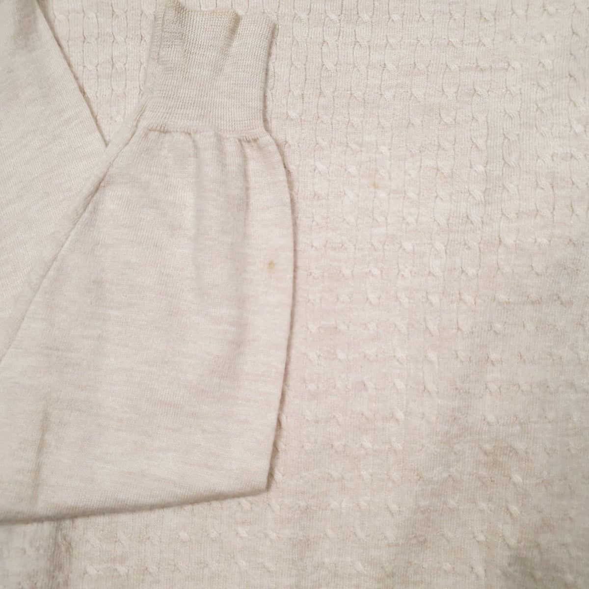 Mens Cream Unbranded Knit Crewneck Jumper