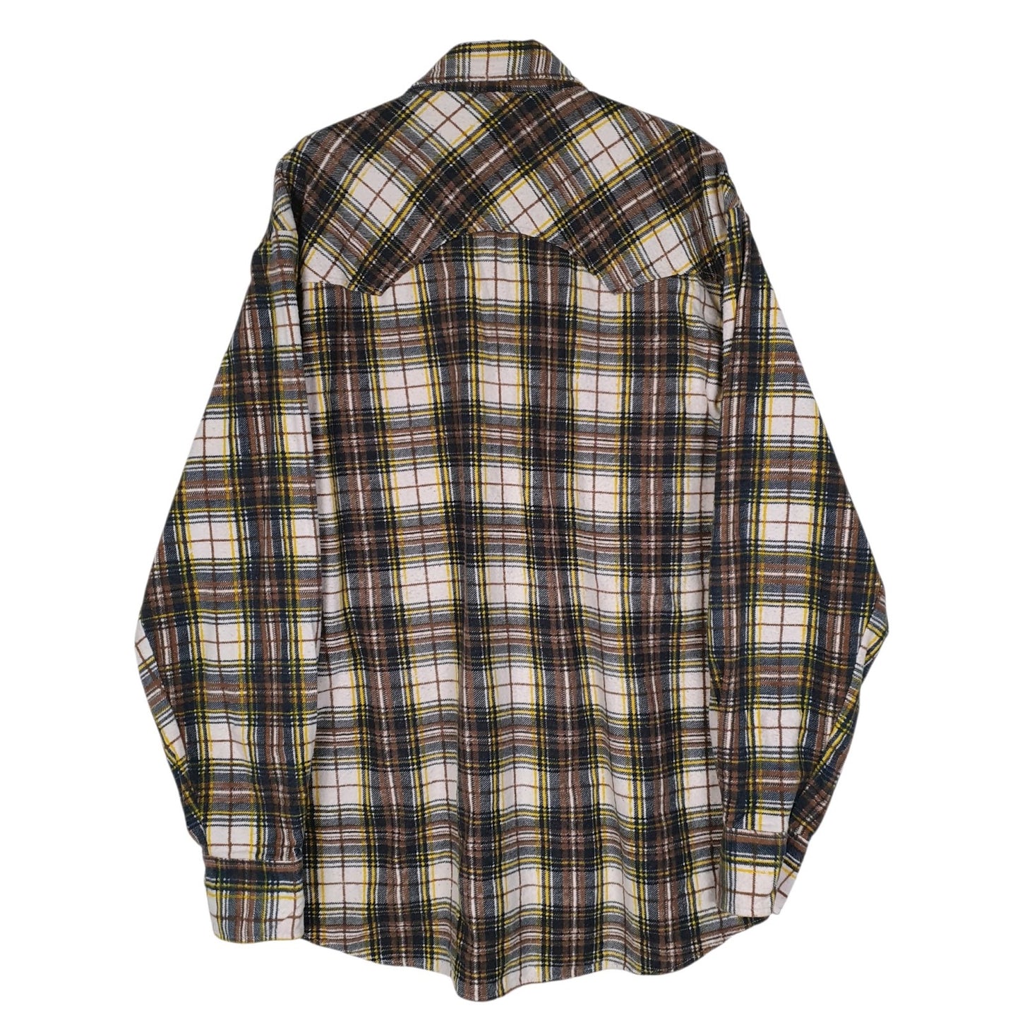Mens Brown Fruit Of The Loom Plaid Flannel  Shirt