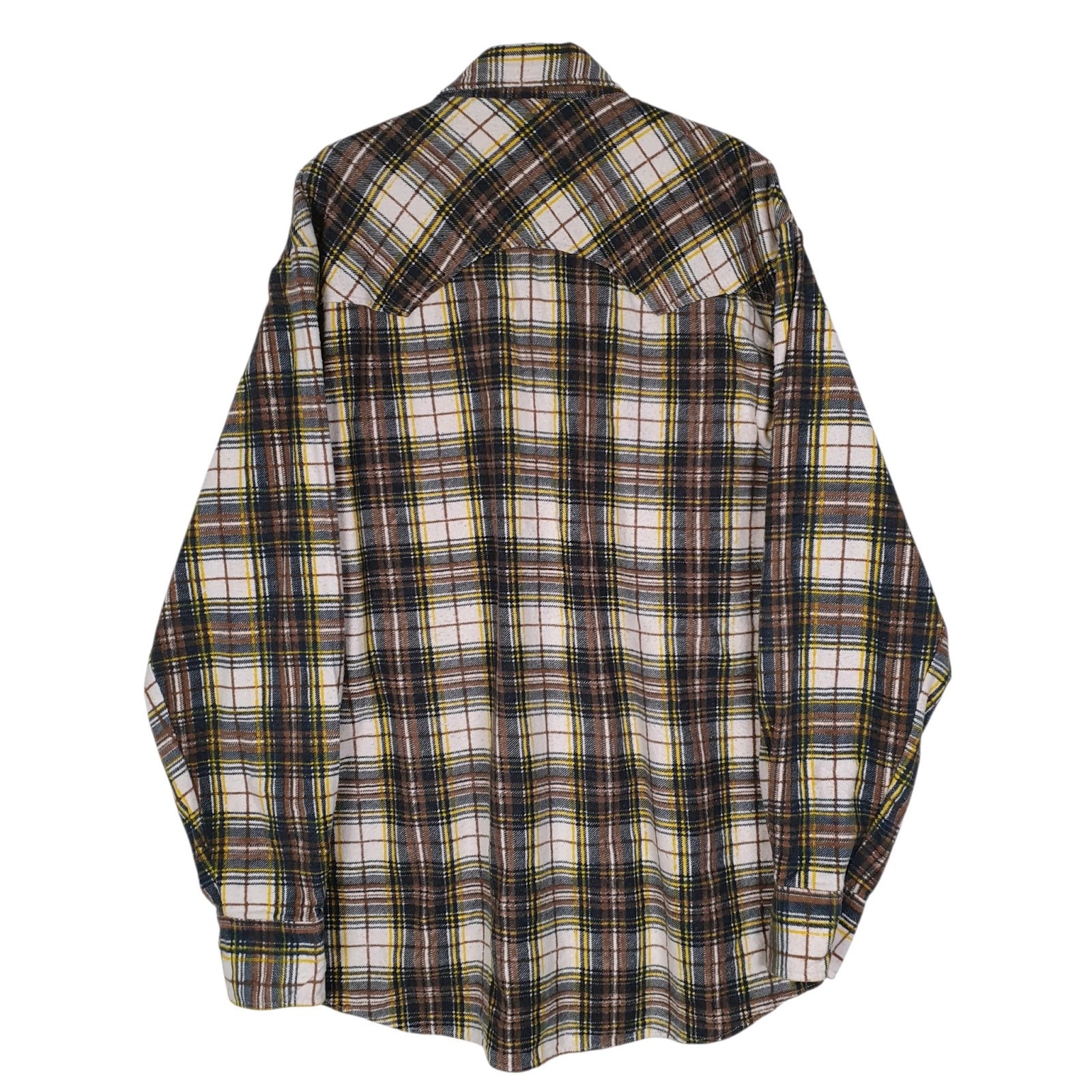 Mens Brown Fruit Of The Loom Plaid Flannel  Shirt