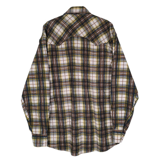 Mens Brown Fruit Of The Loom Plaid Flannel  Shirt