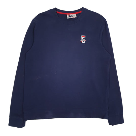 Mens Navy Fila  Crewneck Jumper