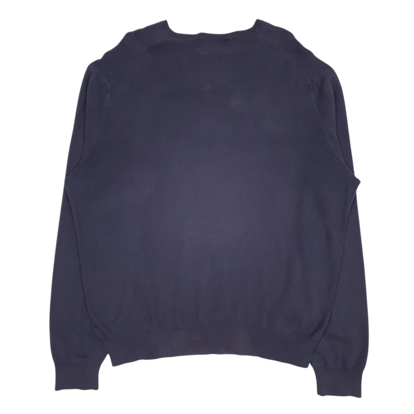 Mens Navy Polo Ralph Lauren Pima V Neck Jumper