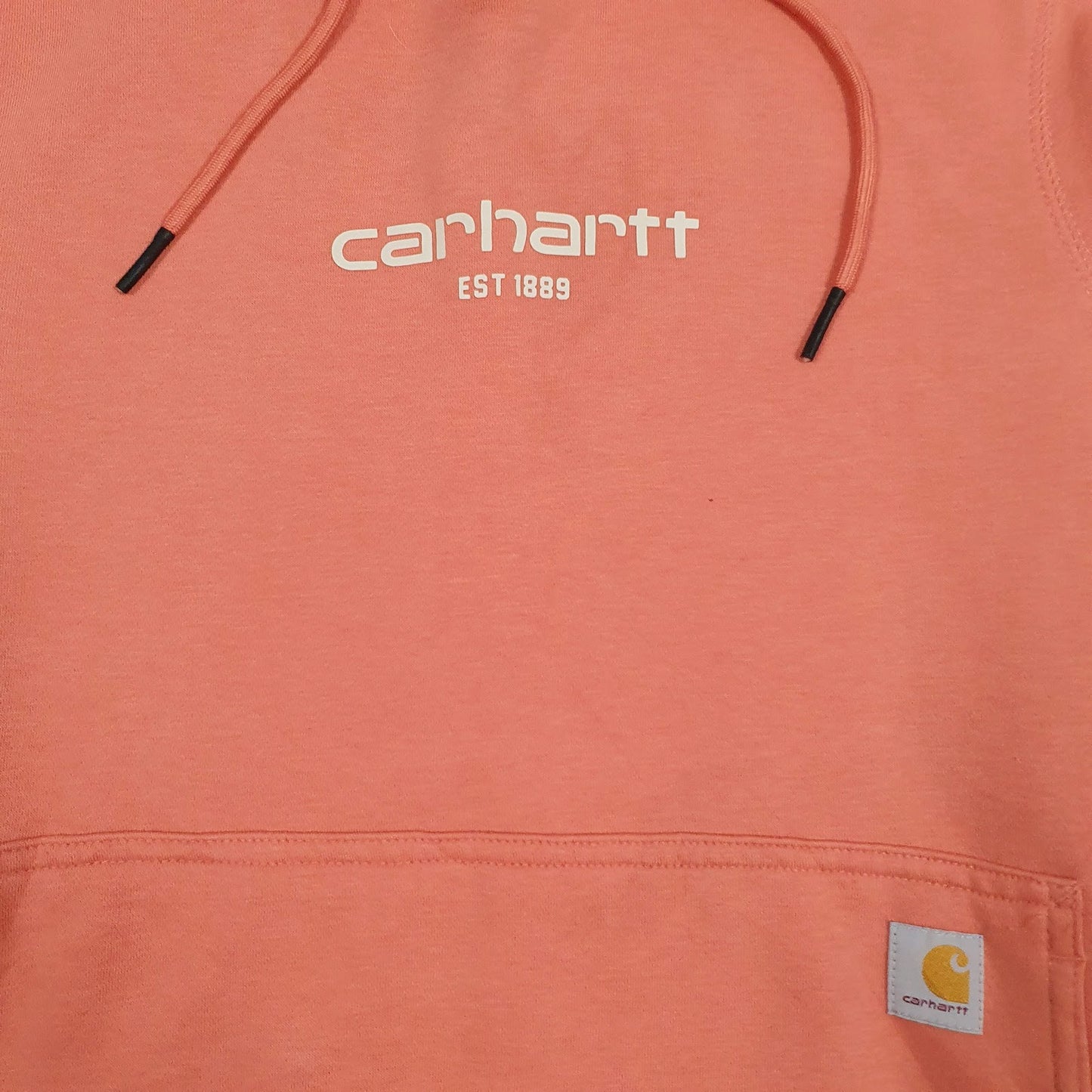 Mens Orange Carhartt Spellout Lightweight Hoodie Jumper
