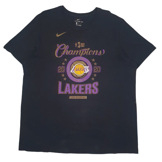 Mens Black Nike NBA Los Angeles Lakers Finals 2020 Short Sleeve T Shirt