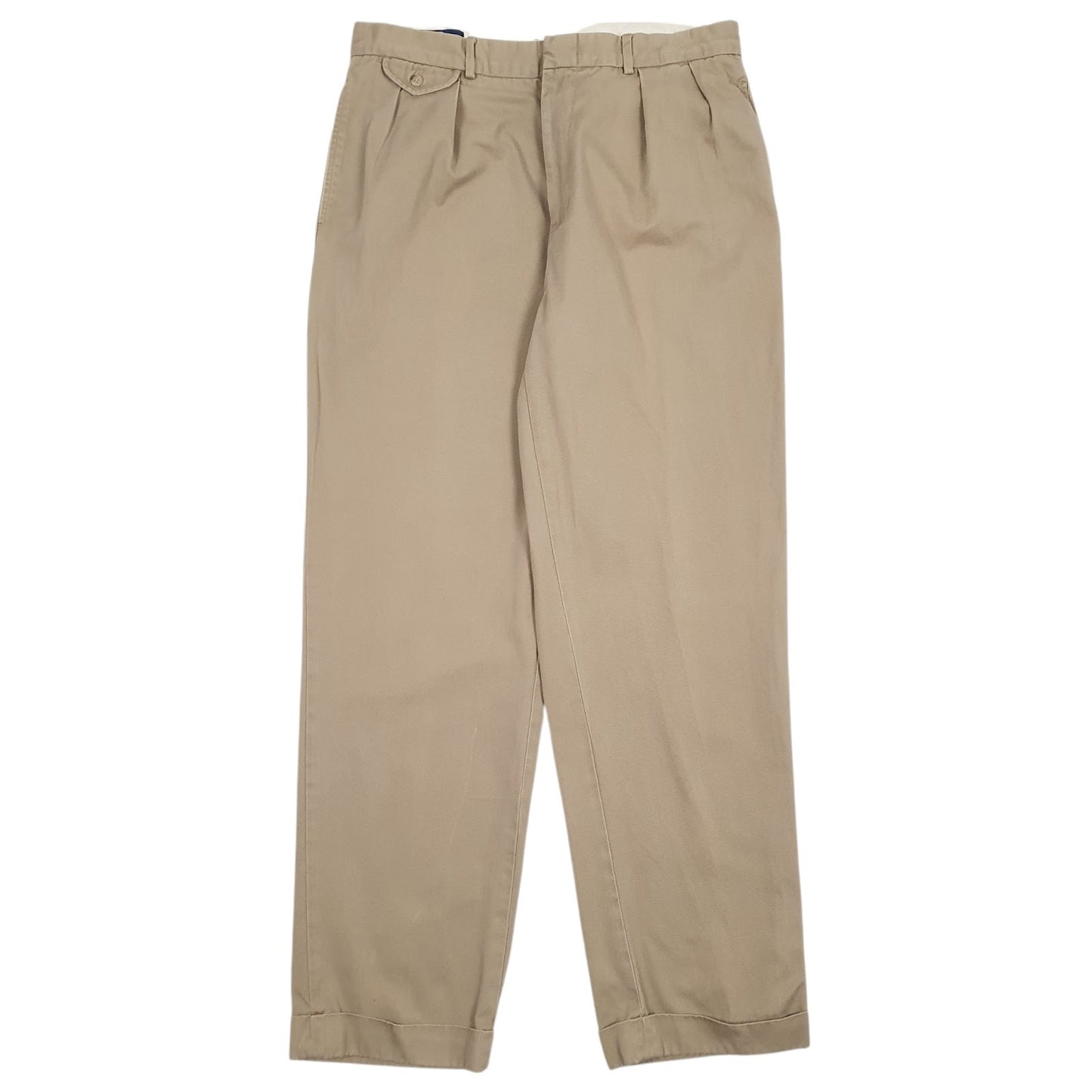 Mens Brown Polo Ralph Lauren Pleated Chino Trousers
