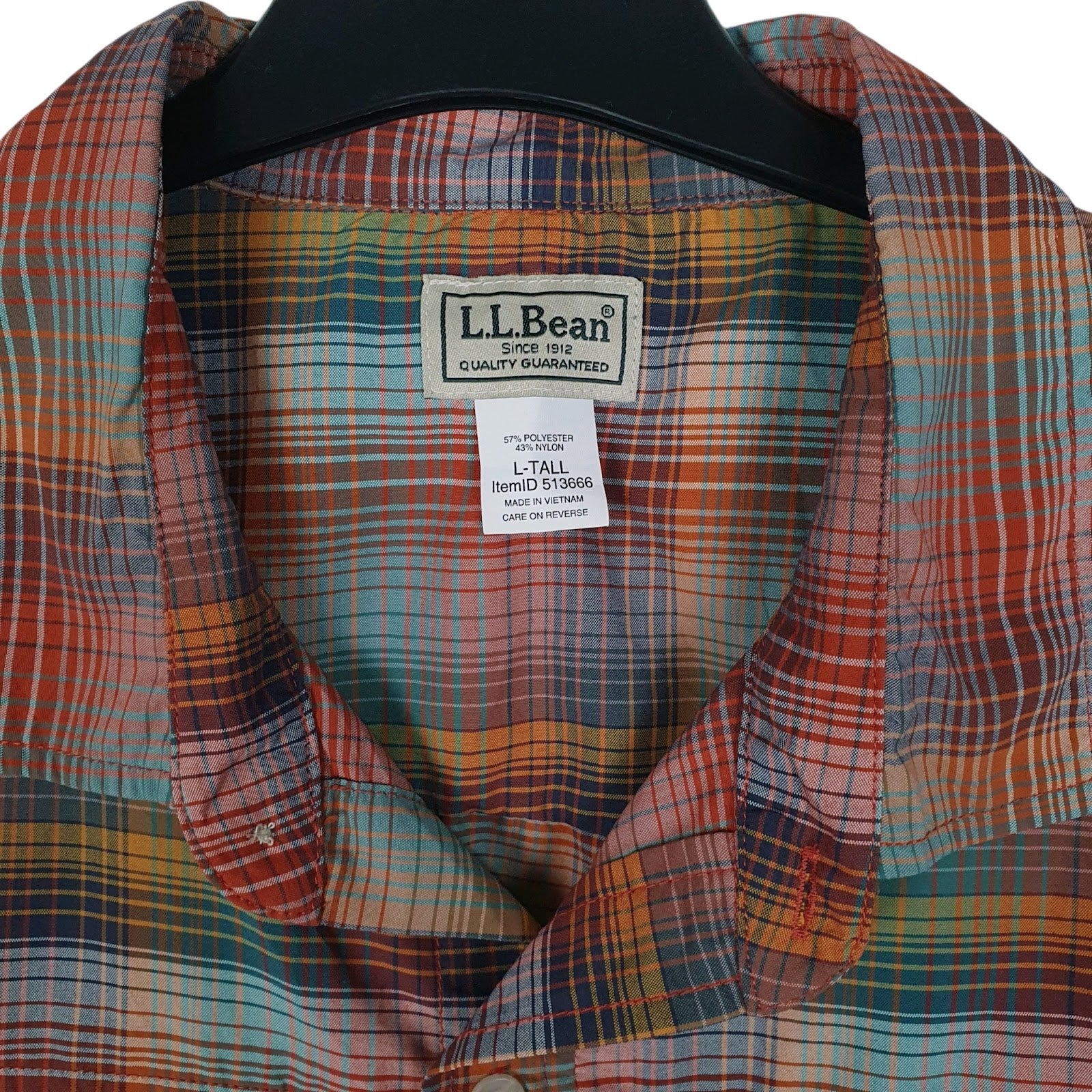 Mens Orange L.L.Bean Tall  Shirt