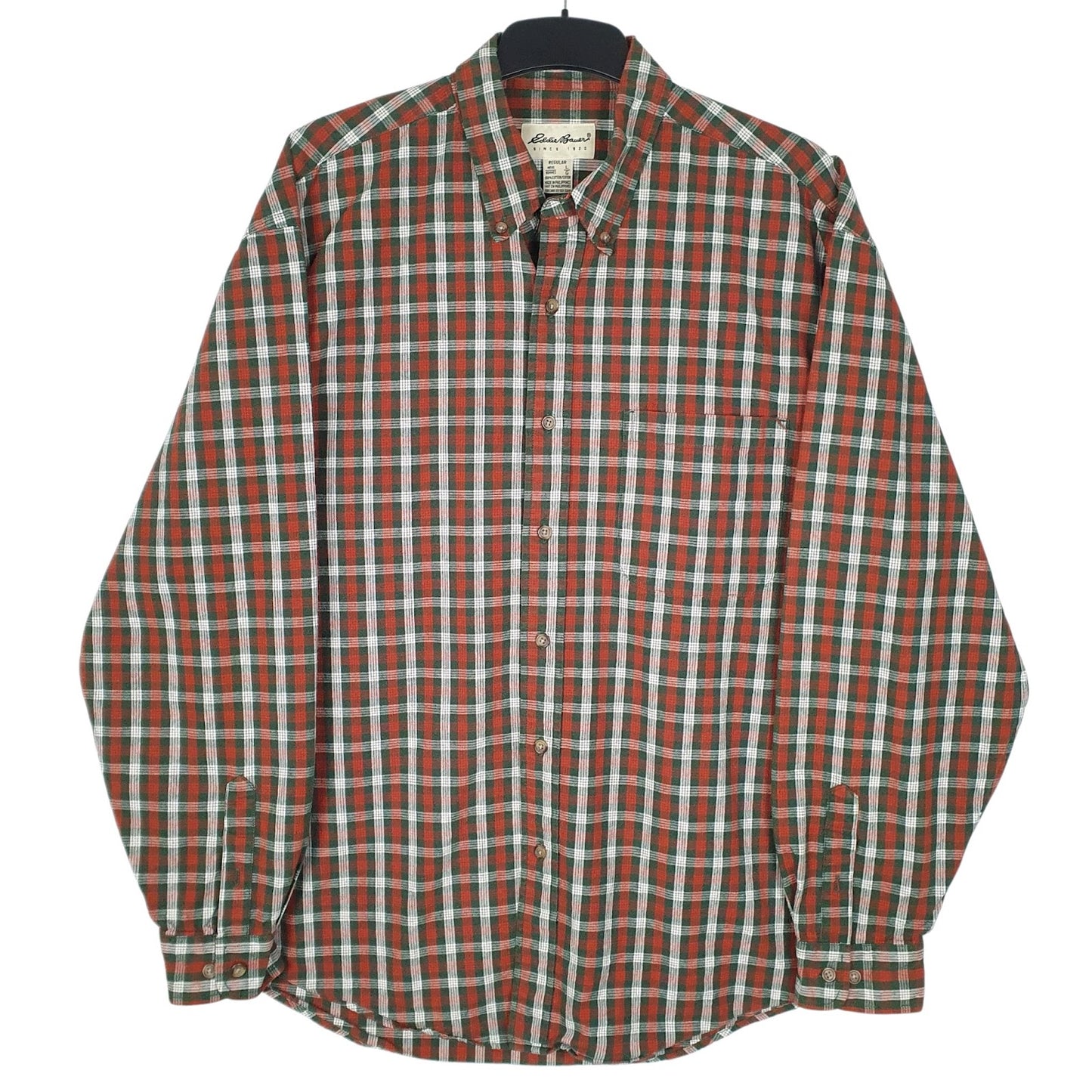 Mens Green Eddie Bauer Vintage Long Sleeve Shirt
