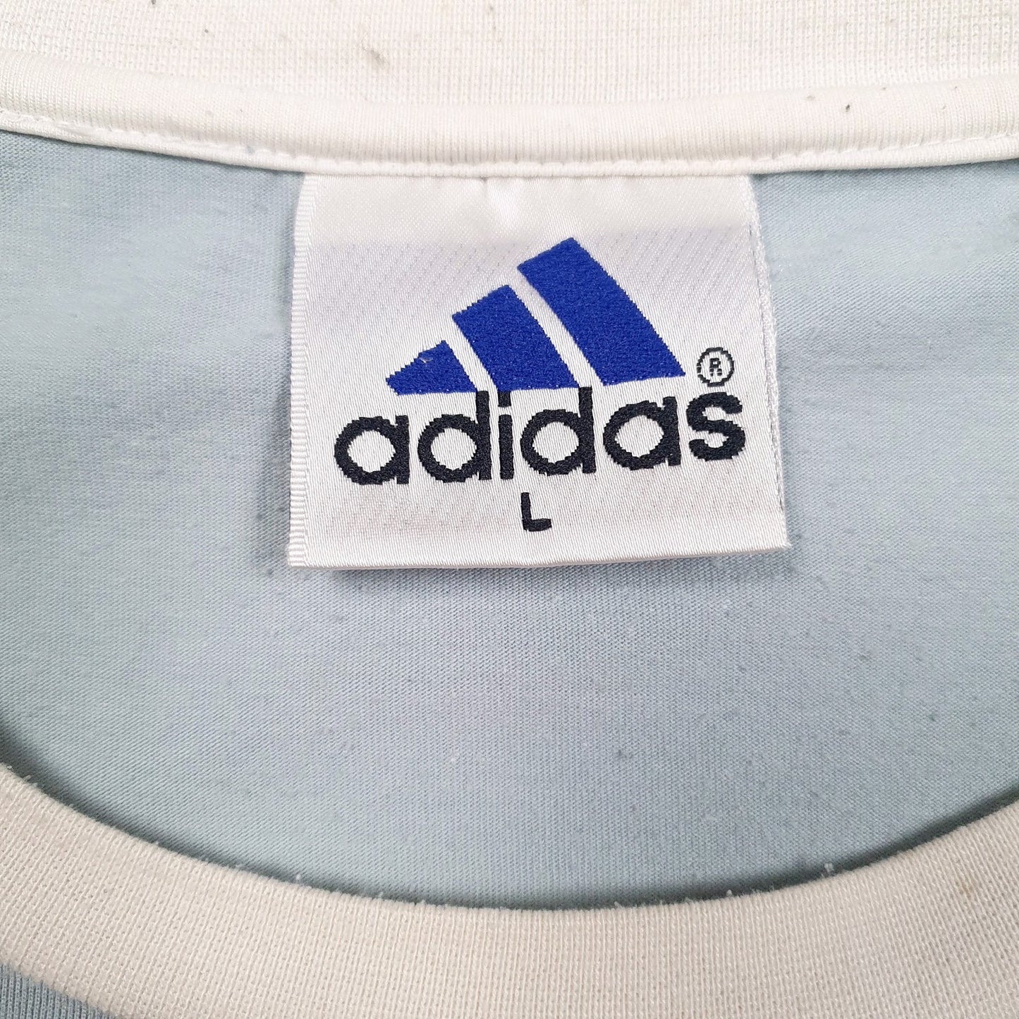 Mens Blue Adidas Vintage 90s  T Shirt