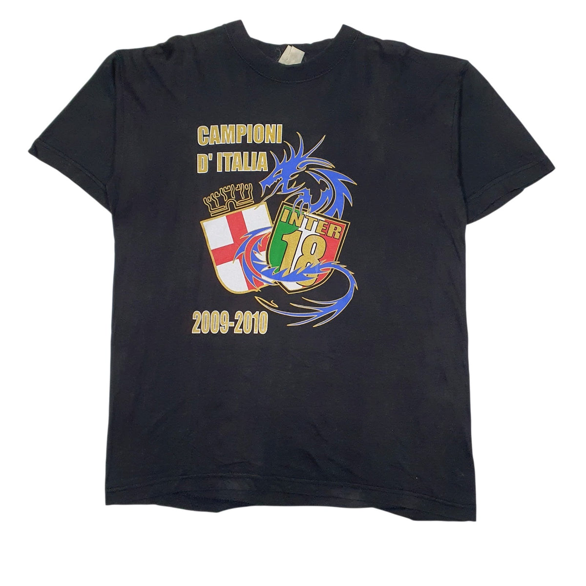 Mens Black Unbranded Vintage 00s Campioni D' Italia Inter Short Sleeve T Shirt
