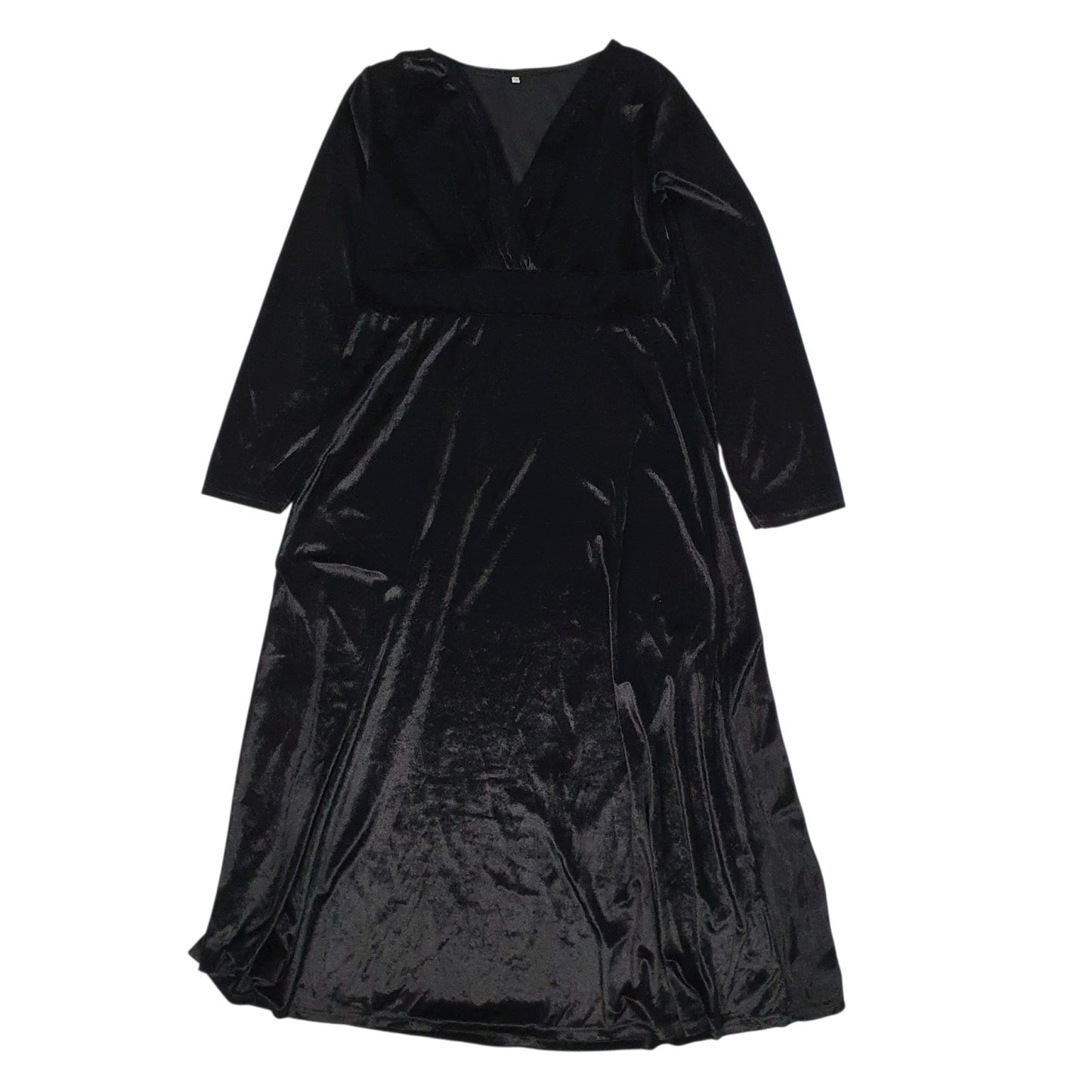 Womens Black Unbranded Velvet Long Sleeve Dress