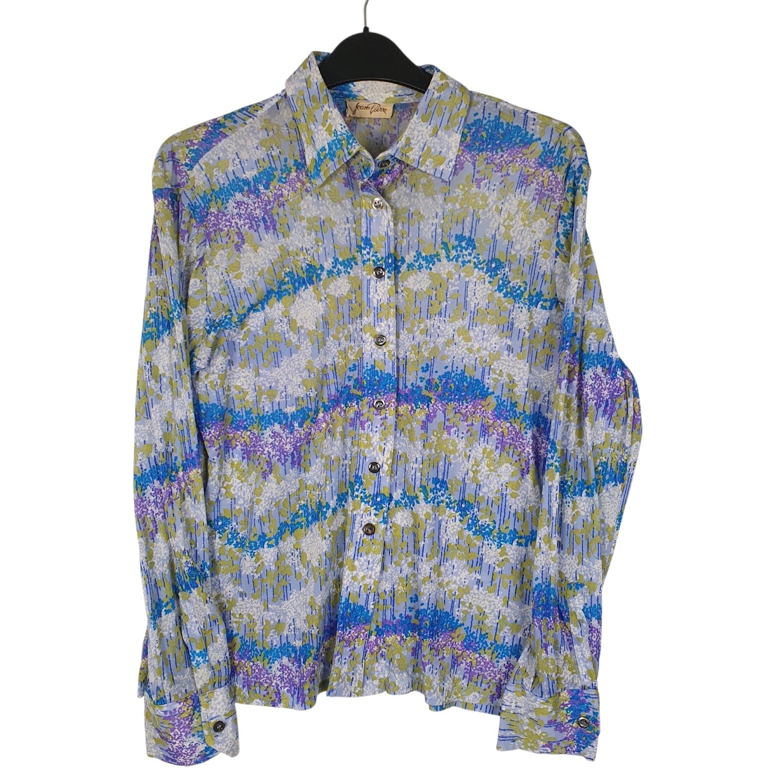 Womens Blue Jean Pierre Made In Italy Floral Long Sleeve Shirt