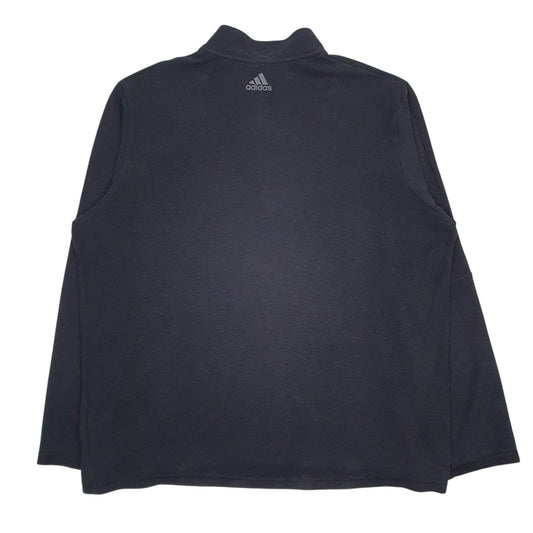 Mens Black Adidas Lightweight Quarter Zip Jumper
