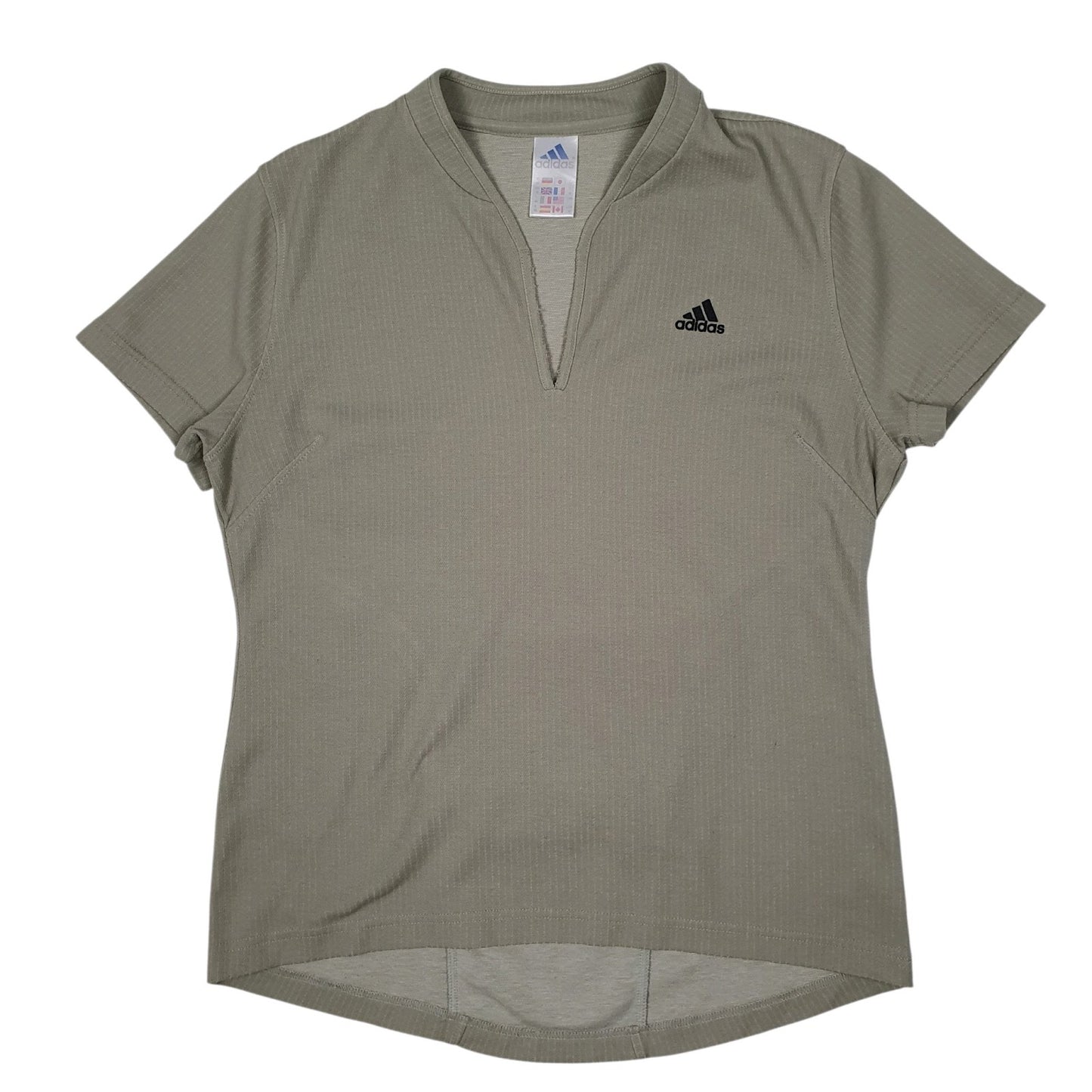 Womens Grey Adidas Vintage 00s Sports Running Cycling Short Sleeve T Shirt