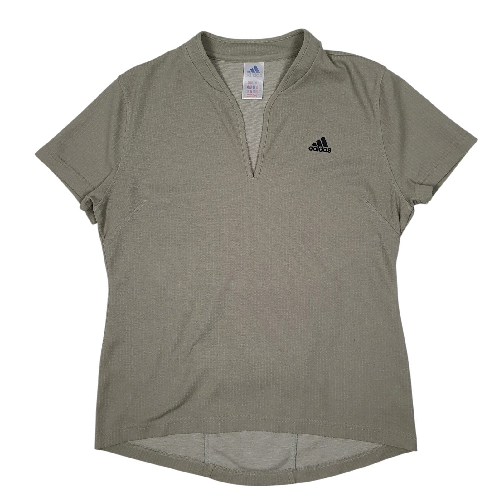 Womens Grey Adidas Vintage 00s Sports Running Cycling Short Sleeve T Shirt