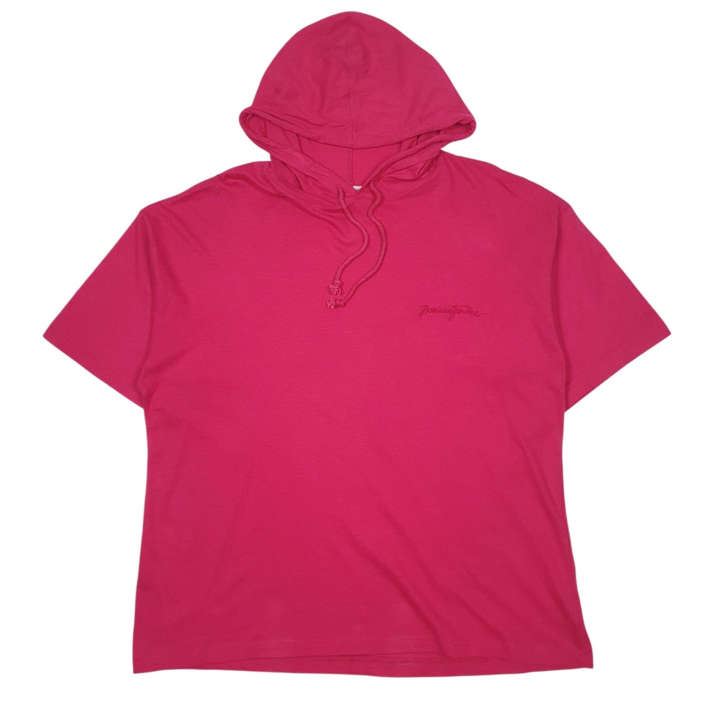 Womens Pink BF Hooded Short Sleeve T Shirt