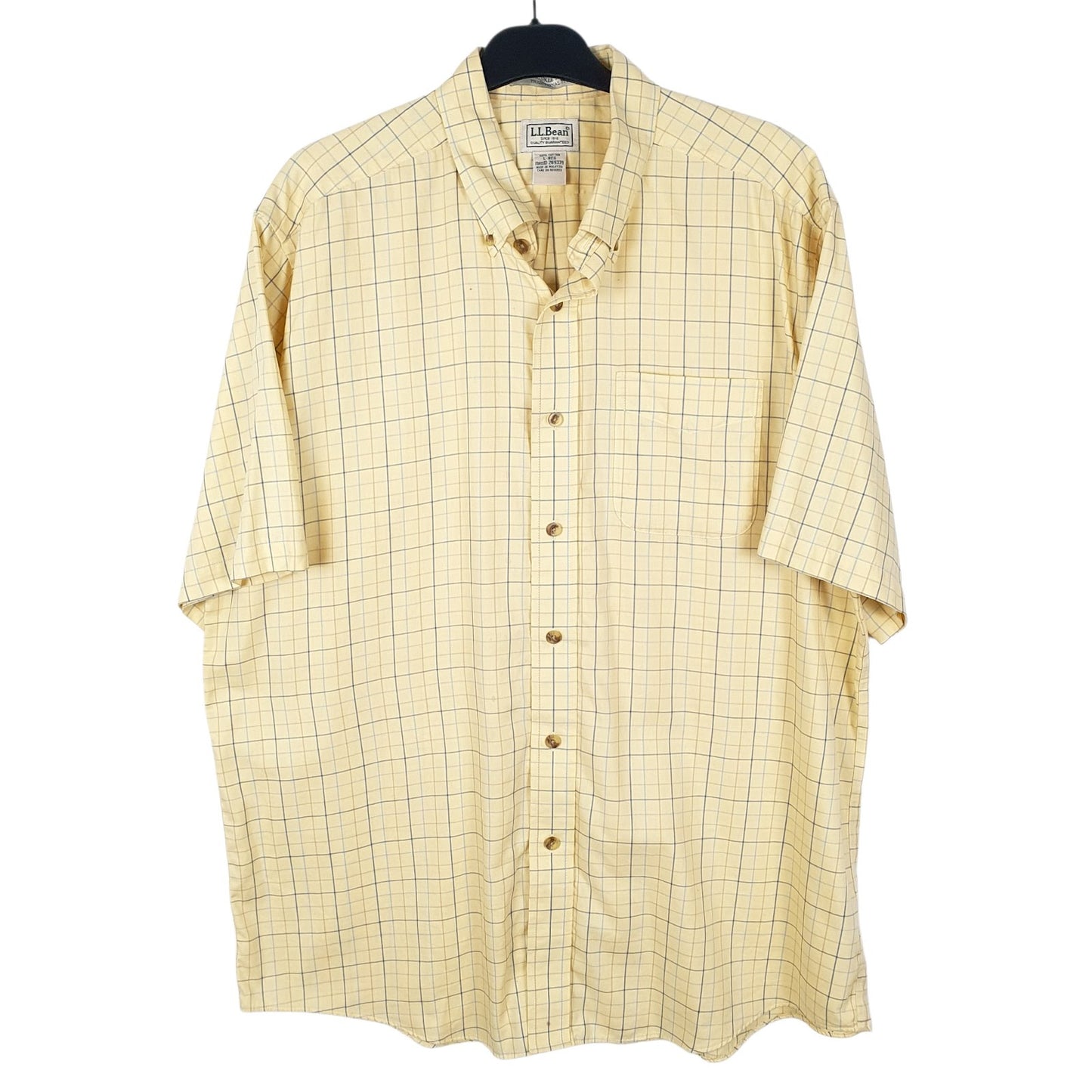 Mens Yellow L.L.Bean  Short Sleeve Shirt