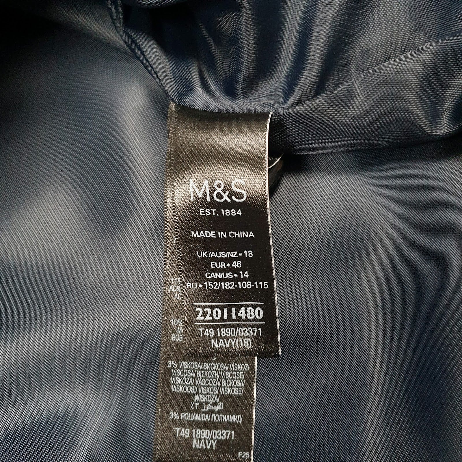 Womens Navy M&S   Coat