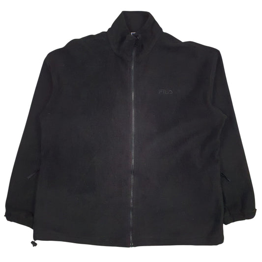 Mens Black Fila  Full Zip Jumper