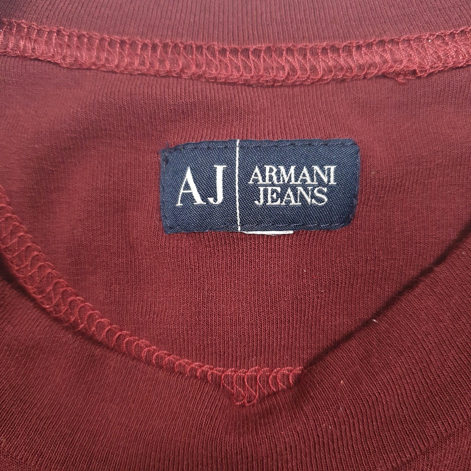 Mens Burgundy Armani   T Shirt