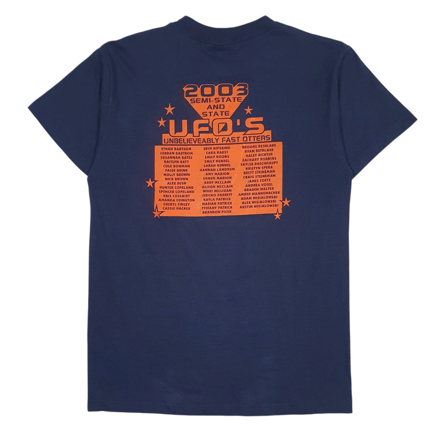 Mens Navy Jerzees Vintage 00s Made In USA  T Shirt