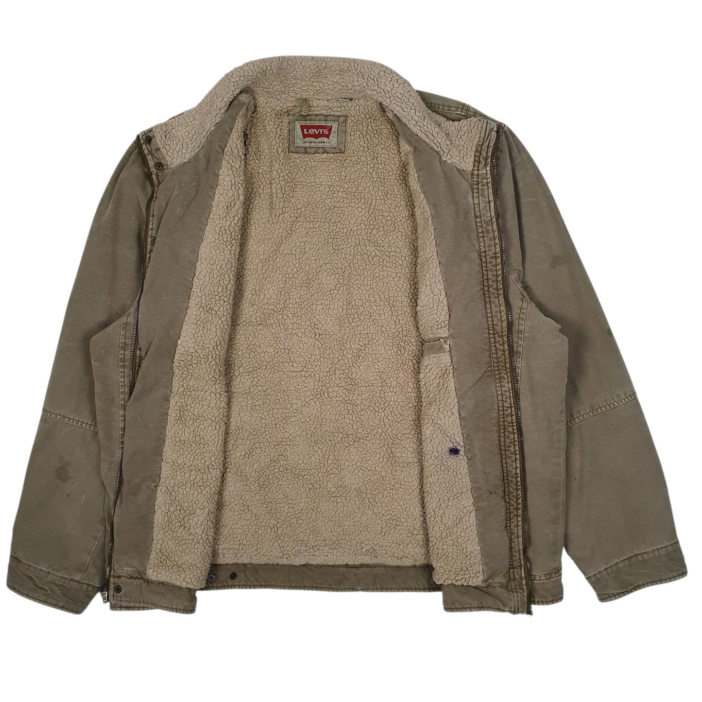 Mens Beige Levis Sherpa Lined Chore Sherpa  Coat
