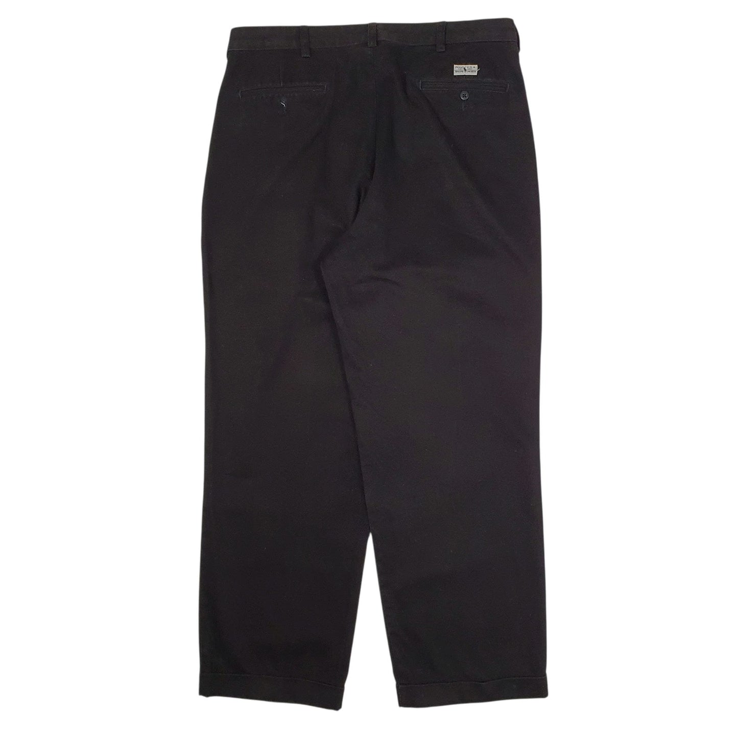 Mens Black Polo Ralph Lauren Double Pleated Vintage 90s  Trousers