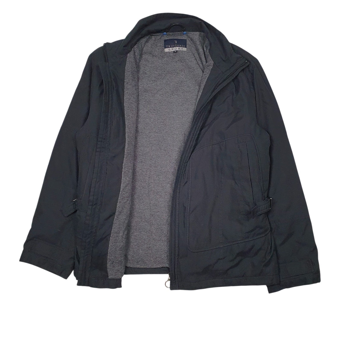 Mens Black Trussardi Fleece Lined  Coat