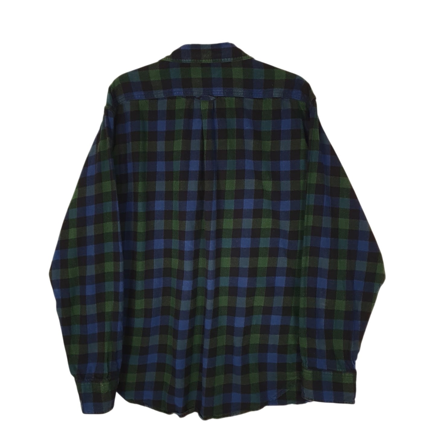 Mens Blue Eddie Bauer Thick Flannel Plaid  Shirt