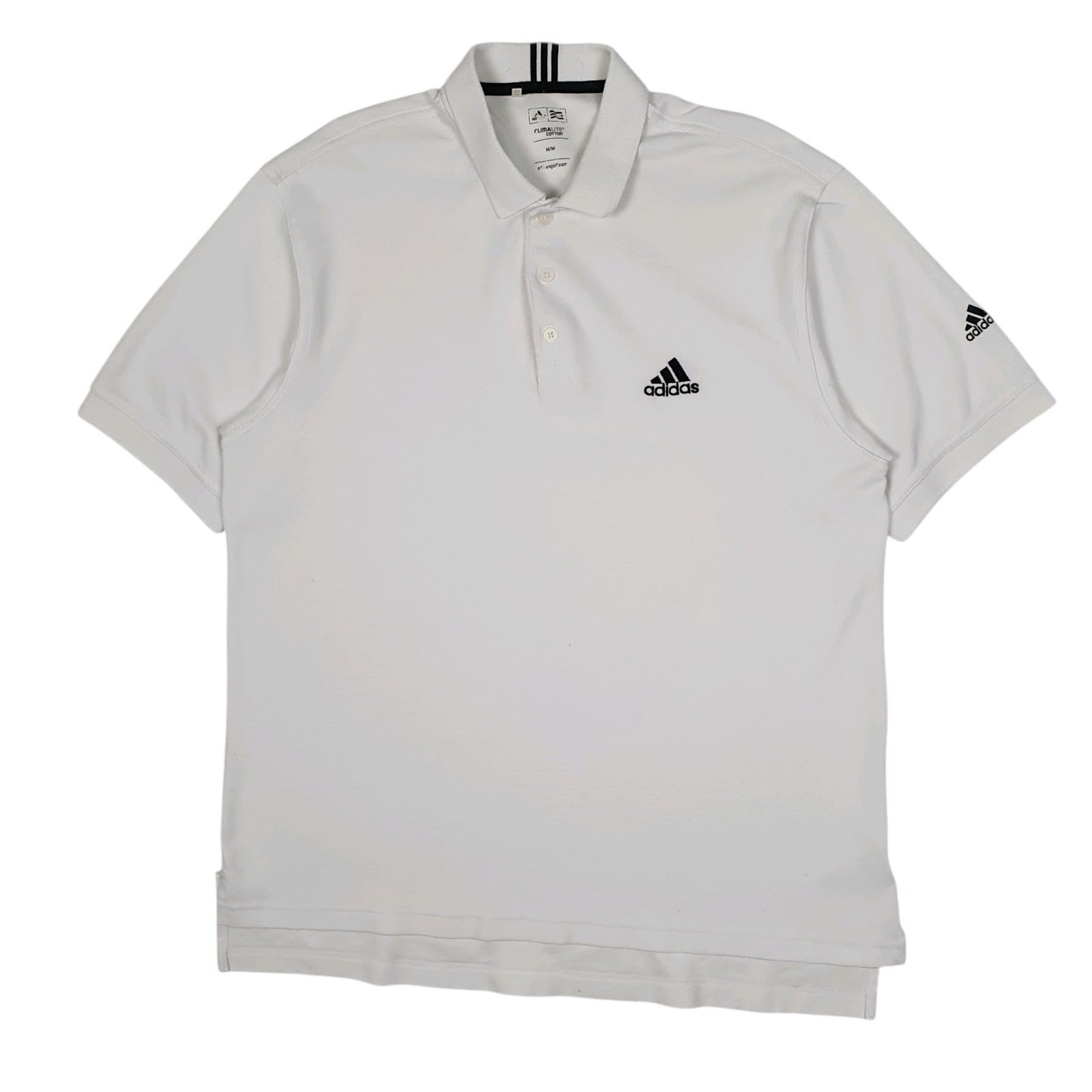 Mens White Adidas Climalite Golf Short Sleeve Polo Shirt
