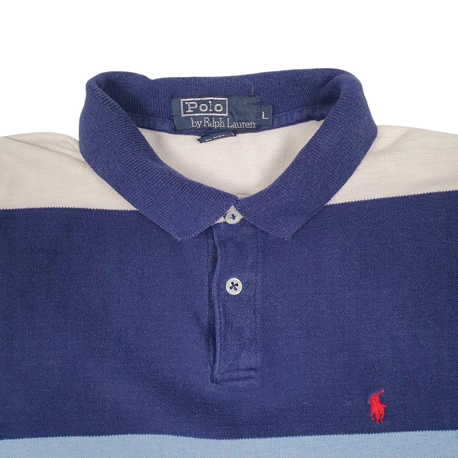 Mens Blue Polo Ralph Lauren Vintage 90s Made In USA  Polo Shirt