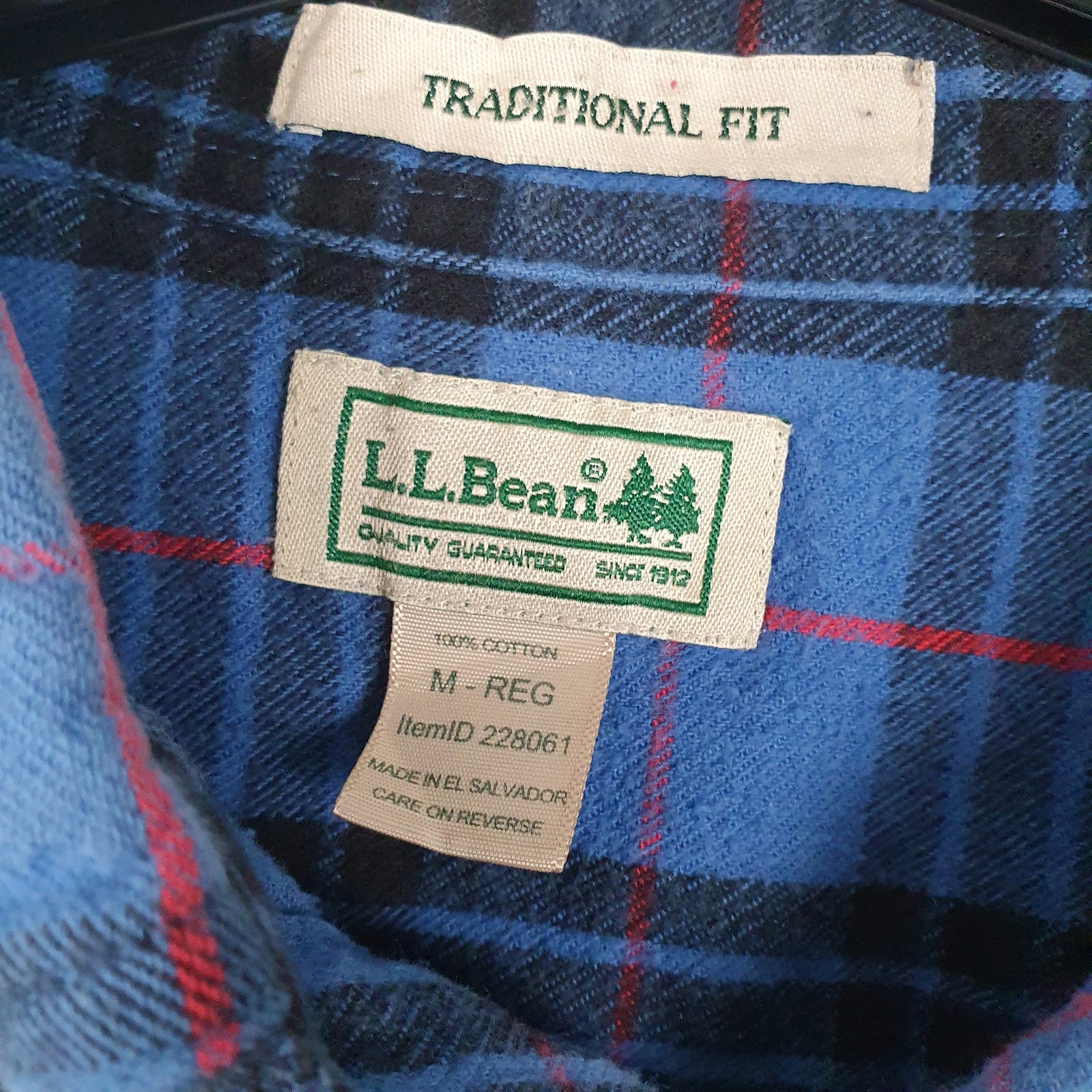 Mens Blue L.L.Bean Flannel  Shirt