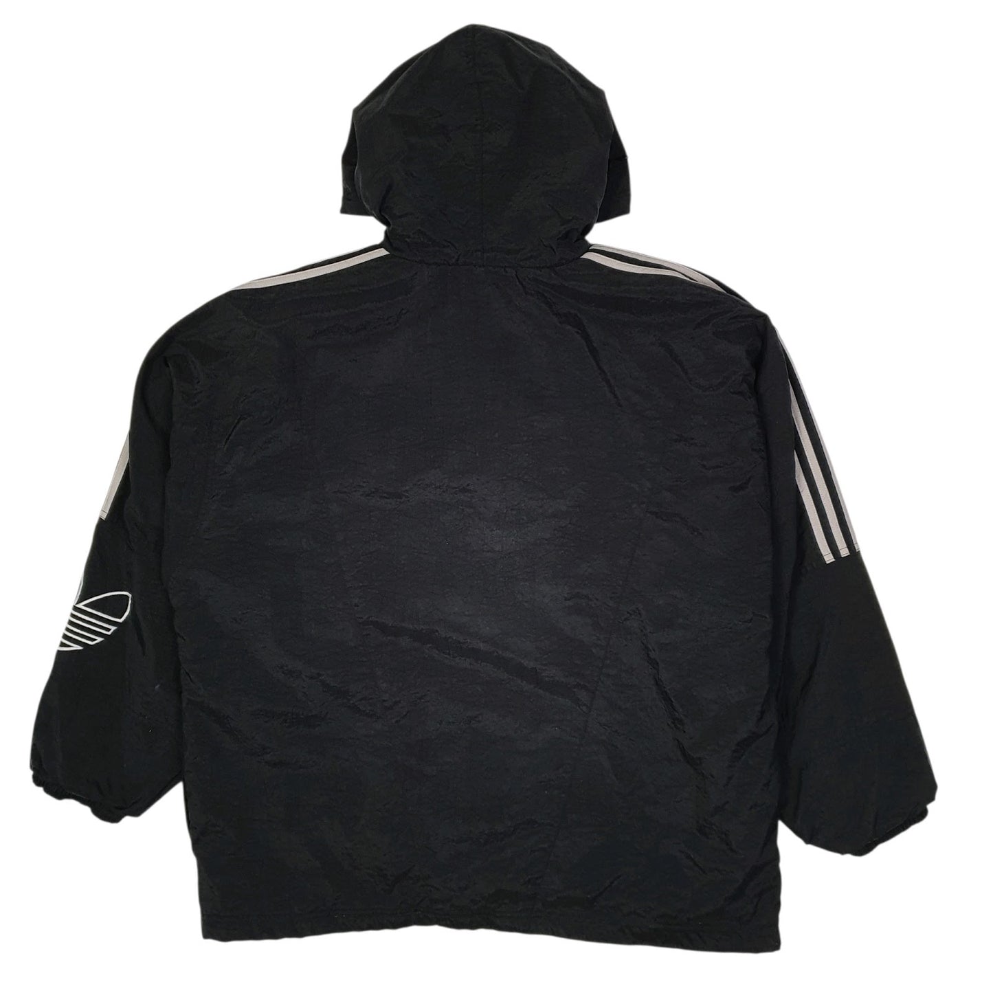 Mens Black Adidas Vintage 90s Windbreaker Crewneck Coat