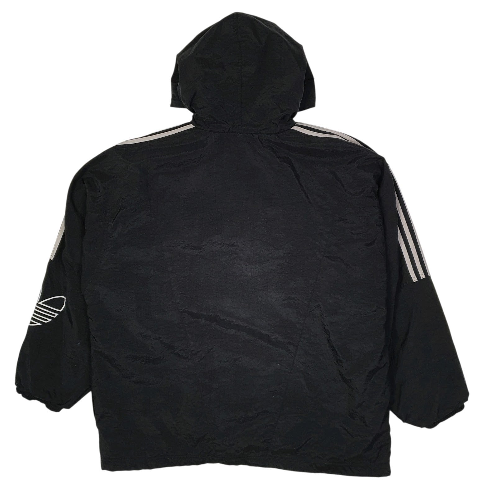Mens Black Adidas Vintage 90s Windbreaker Crewneck Coat
