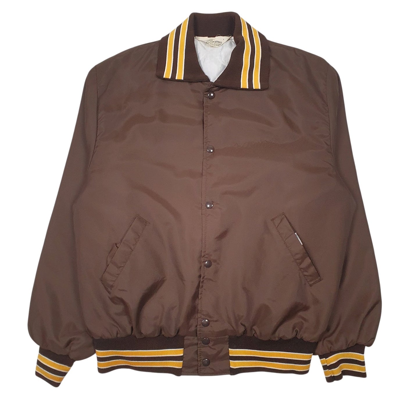 Mens Brown Gem Sportswear Vintage Made In USA Coach Baseball  Coat